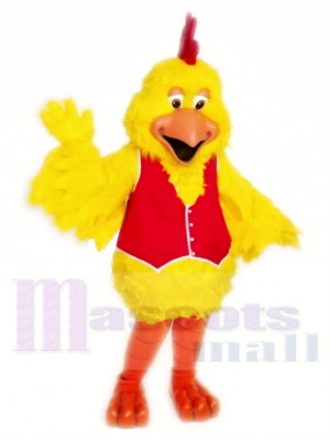 Le poulet au gilet rouge Costumes De Mascotte