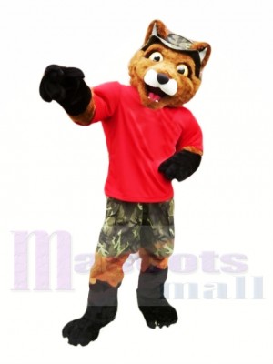 Renard avec rouge T-shirt Mascotte Les costumes Animal