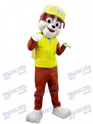 Pat Patrouille Rubble Adulte Paw Patrol Mascotte Costume Jaune Chien Halloween Costume