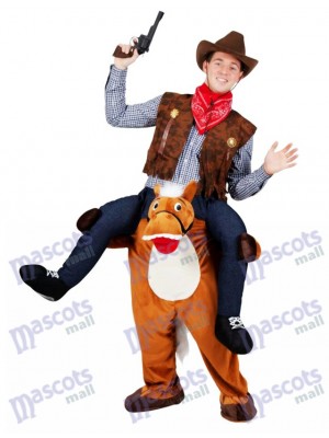 Wild Western Horse Carry Me Piggy Retour Mascotte Déguisement Farm Cowboy Costume