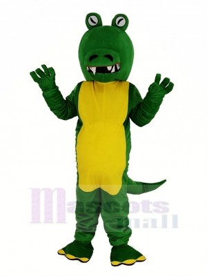 vert Crocodile Avec Gros Bouche Mascotte Costume Animal
