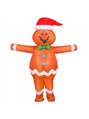 Pain d'épice Homme Gonflable Costume Coup en haut Halloween Noël Le maillot de corps pour Adulte