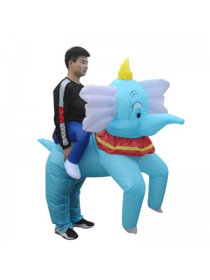 Bleu l'éléphant Porter moi Balade sur Gonflable Costume Halloween Noël pour Adulte