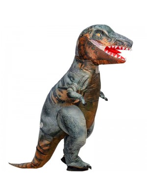 Gris T-Rex Tyrannosaurus Dinosaure Gonflable Costume Fantaisie Robe en haut Costume pour Adulte