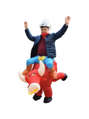 Vache Porter moi Baladesur Gonflable Costume Halloween Noël pour Adulte