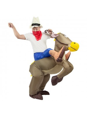 marron Cheval Porter moi Baladesur Gonflable Costume Halloween Noël pour Adulte/enfant