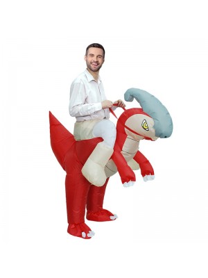 Parasaurolophus Dinosaure Porter moi Baladesur Gonflable Costume Halloween Noël Costume pour Adulte/enfant