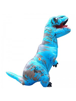 Bleu Tyrannosaurus T-Rex Dinosaure Gonflable Costume Halloween Noël pour Adulte/enfant