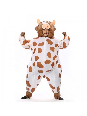 Vache Lait Bétail Gonflable Costume Halloween Noël Costume pour Adulte/enfant café Couleur