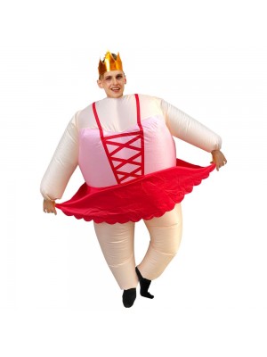 Ballerine Gonflable Costume Tiare couronne Halloween Noël Costume pour Adulte rouge Ruban