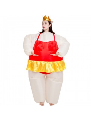 Ballerine Gonflable Costume Tiare couronne Halloween Noël Costume pour Adulte rouge