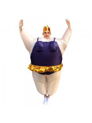 Ballerine Gonflable Costume Tiare couronne Halloween Noël Costume pour Adulte Violet foncé
