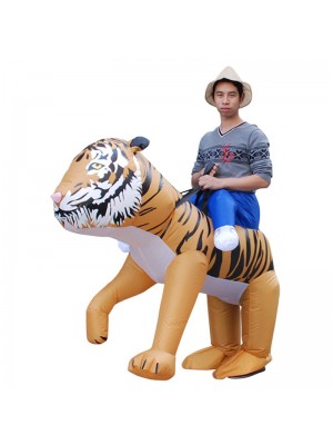 Fort tigre Porter Moi Balade sur Gonflable Costume Halloween Noël Costume pour Adulte