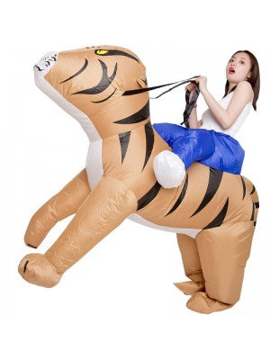 Tigre Porter Moi Balade sur Gonflable Costume Halloween Noël Costume pour Adulte