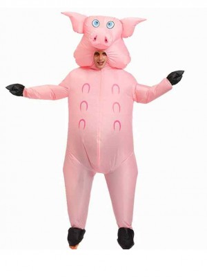 Rose Porc Gonflable Halloween Noël Vacances Coup Up Les costumes pour Adultes