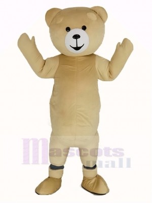 Crémeux blanc Teddy Ours Mascotte Costume