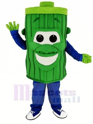 Vert Des ordures Poubelle Pouvez Mascotte Costume