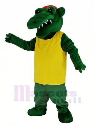 Tuf Gator avec Jaune T-shirt Mascotte Costume Animal