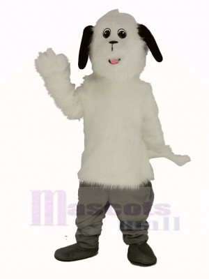 Blanc Hirsute Maggy Chien Mascotte Costume Animal