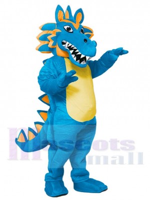 Dragon bleu ciel Mascotte Costume Animal avec ventre jaune