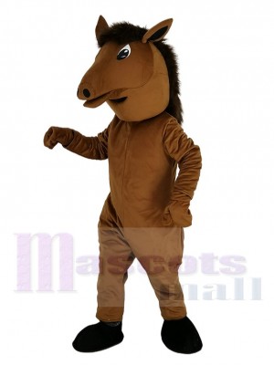 marron Poney Cheval Mascotte Costume Animal
