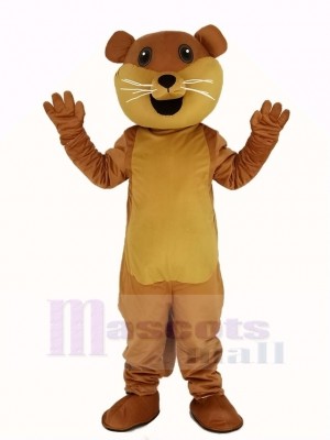 Marron Ollie Loutre avec blanc Barbe Mascotte Costume Animal