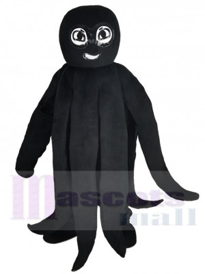 Pieuvre noire drôle Mascotte Costume Animaux marins