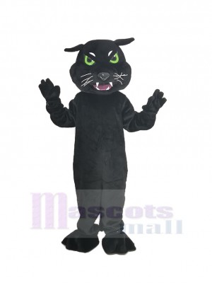 Noir Panthère avec Vert Les yeux Mascotte Costume