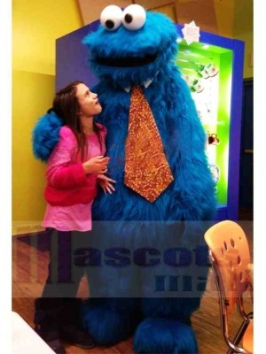Superbe rue Sésame Bleu Cookie Monster Costume de mascotte