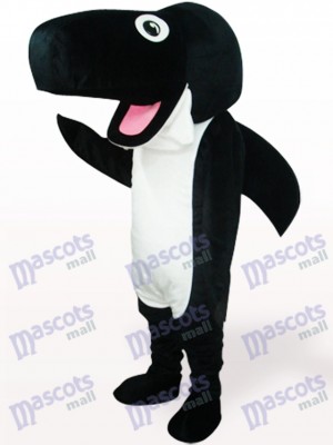 Costume de mascotte adulte en peluche baleine noire