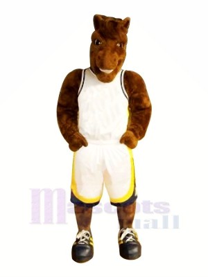 marron Basketball Cheval Mascotte Les costumes Animal