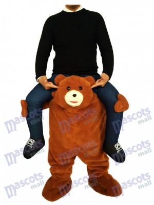 Ours brun tirelire Carry Me Ride sur costume de mascotte ours en peluche