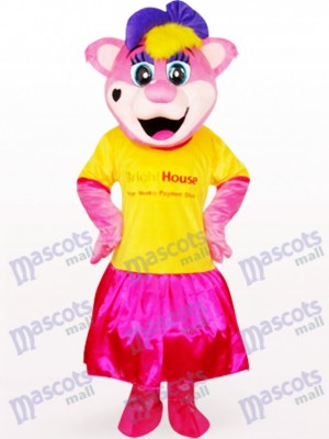 Ours de Pipi jaune femelle avec le costume de mascotte de logo d'anime