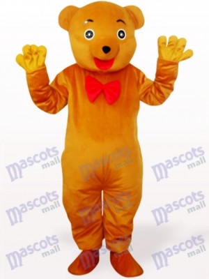 Costume de mascotte adulte en peluche ours jaune brunâtre