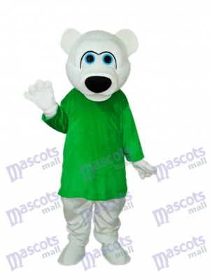 Chemise verte Costume adulte mascotte ours blanc Mascotte