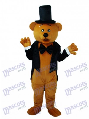 Ours en Costume Noir Mascotte Costume Adulte Animal