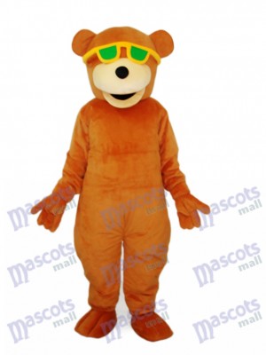 Ours avec lunettes de soleil vert mascotte costume adulte Animal