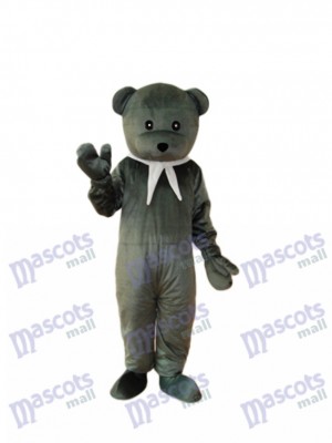 Déguisement d'ours mascotte grise Costume adulte