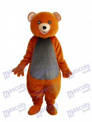 Costume adulte mascotte ours en peluche marron