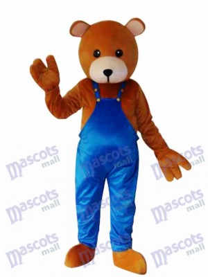 Ours en peluche en costume de mascotte bleu Mascotte adulte Costume Animal