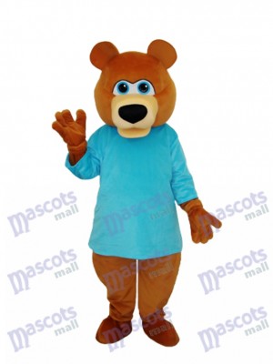 Mr.Bear en bleu t-shirt mascotte costume adulte animal