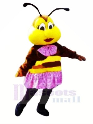 Belle abeille avec Violet Jupe Mascotte Les costumes Animal