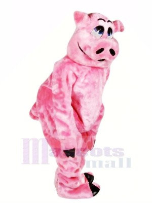 Belle Rose Porc Mascotte Les costumes Animal