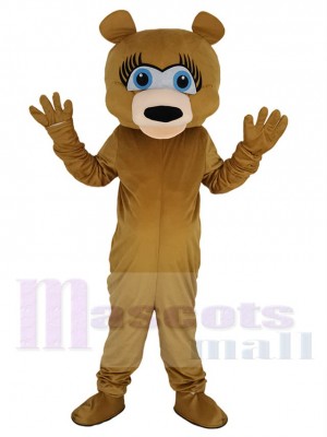 Long cils Ours Costume de mascotte Animal