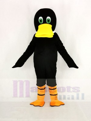 Noir canard Bec de canard Mascotte Costume Dessin animé