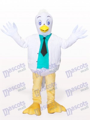 Costume de mascotte adulte petit oiseau grue blanche