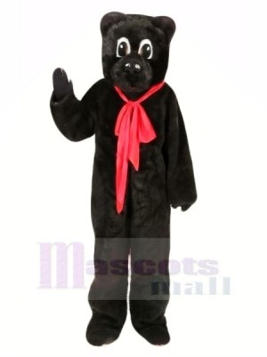 Noir Ours avec rouge Arc Mascotte Les costumes Animal