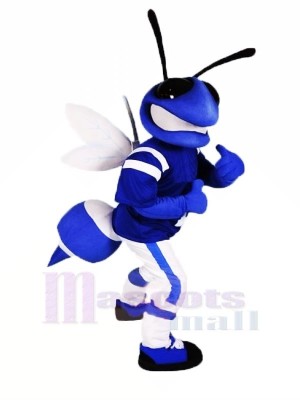 Bleu abeille avec blanc Ailes Mascotte Les costumes Animal