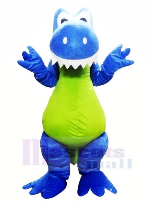 Souriant Bleu Dragon Mascotte Les costumes Animal