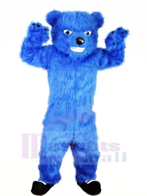 Bleu Velu Ours Mascotte Les costumes Animal